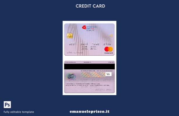 modello di carta mastercard South Sudan Opportunity Bank in stile verificato